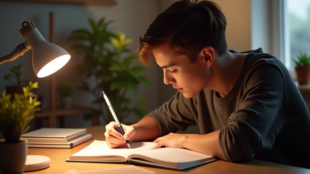 Student workspace with annoncy B.V. quality notebooks and planning supplies